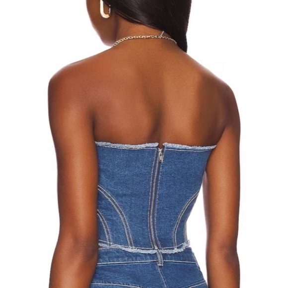 H:ours London Corset Top in Dark Blue Size M - Picture 2 of 9
